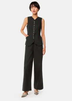 Black Lindsey Linen Blend Waistcoat