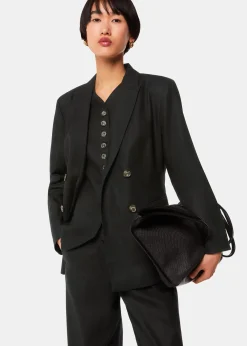 Black Lindsey Linen Blend Waistcoat