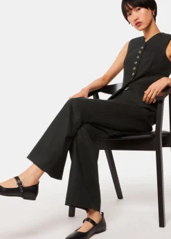 Black Lindsey Linen Blend Waistcoat