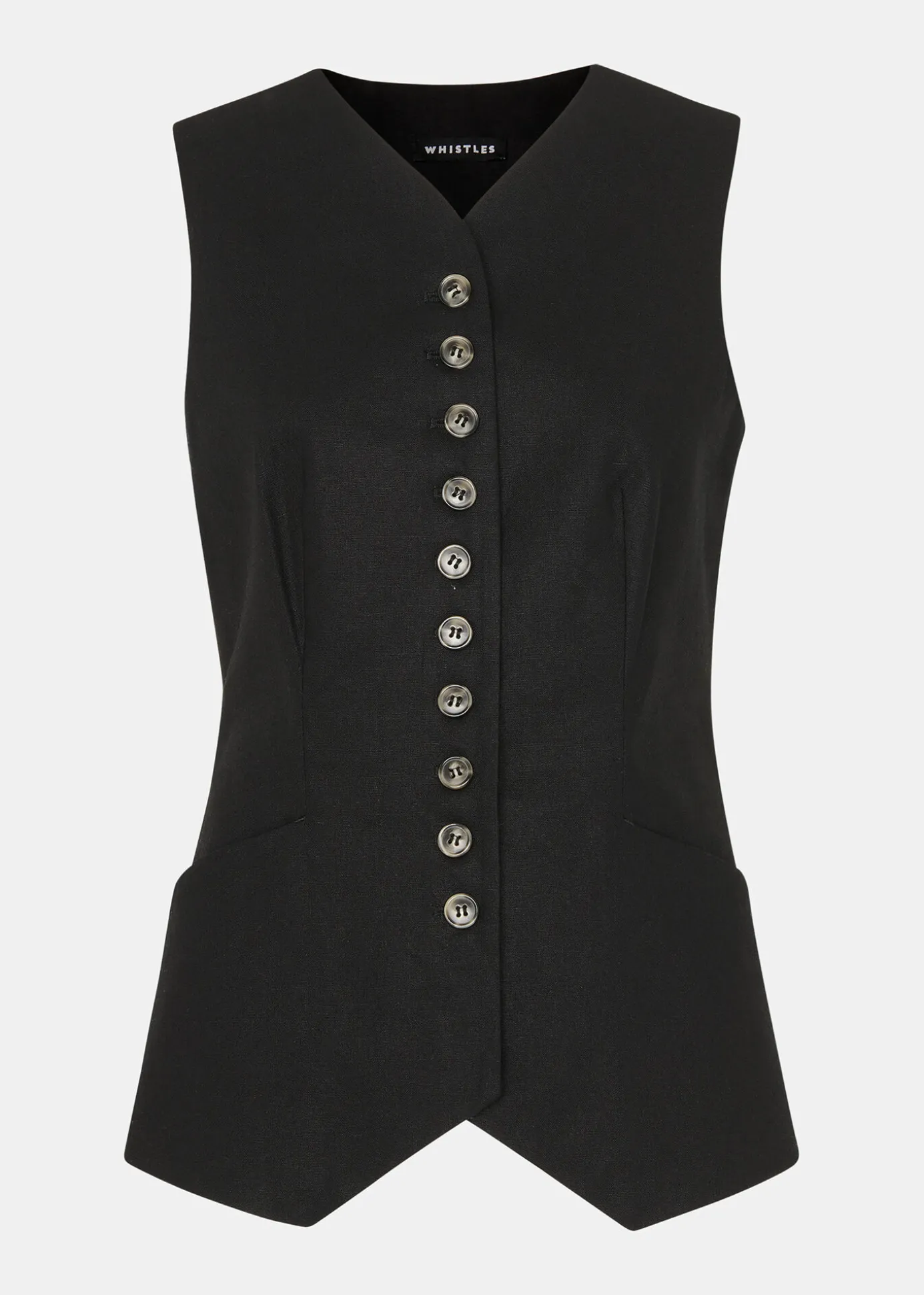 Black Lindsey Linen Blend Waistcoat