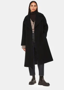 Black Lorna Wrap Wool Coat