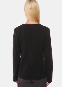 Black Lucy V Neck Jersey Jacket