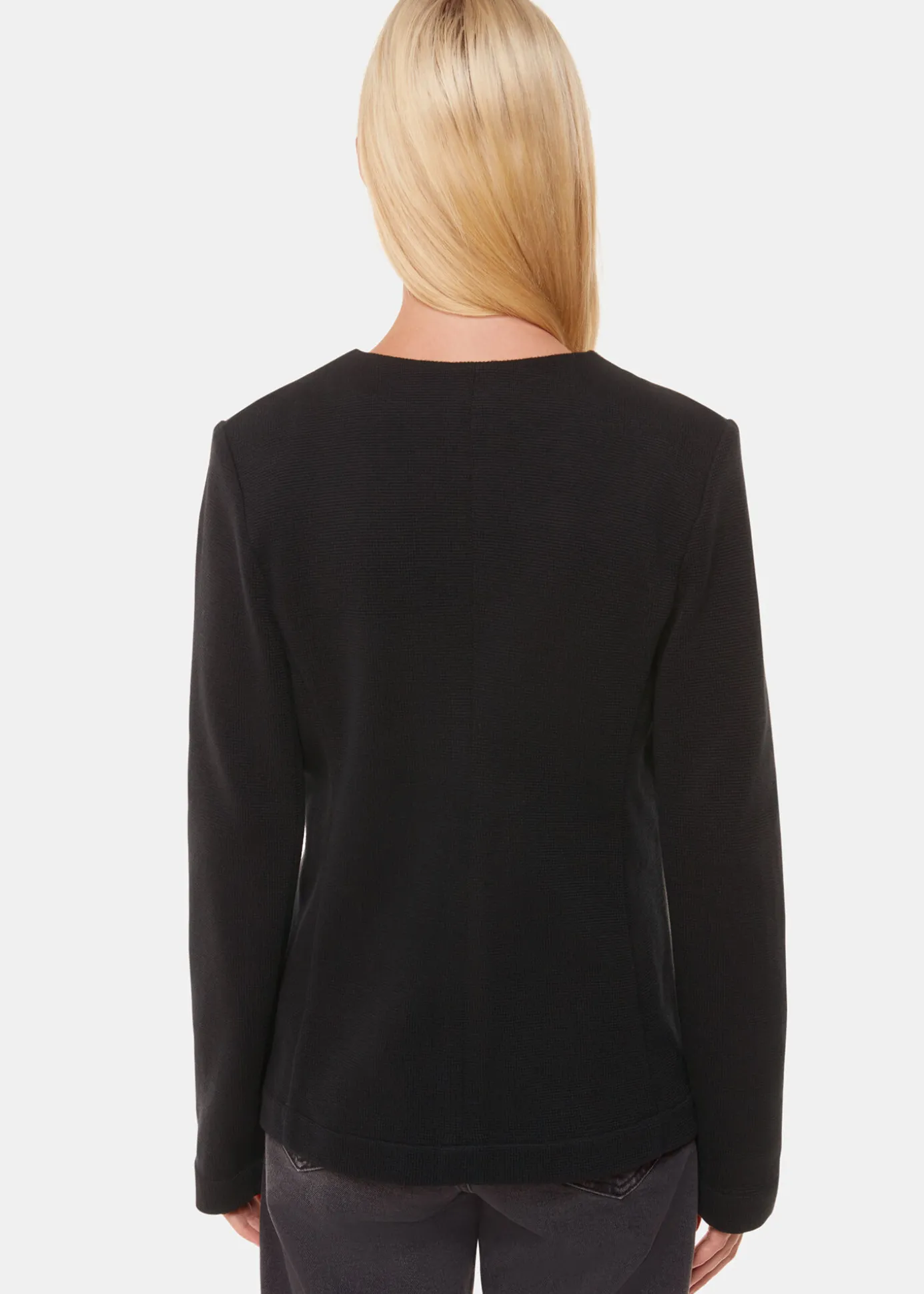 Black Lucy V Neck Jersey Jacket