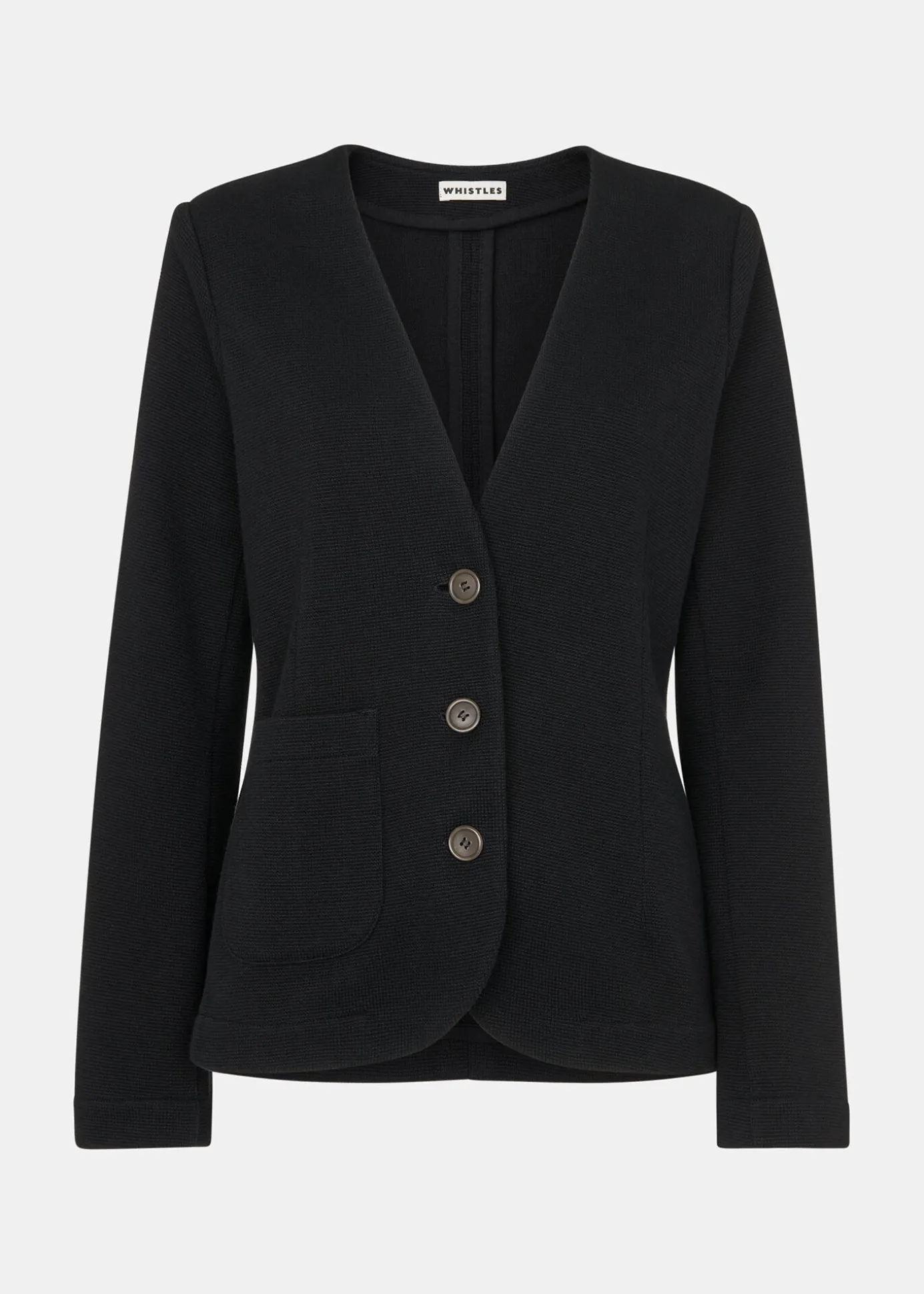 Black Lucy V Neck Jersey Jacket