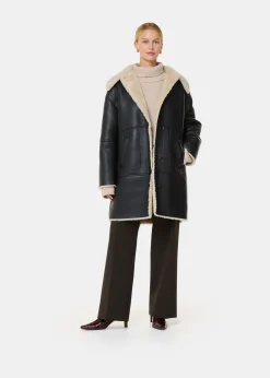 Black Luella Faux Fur Coat