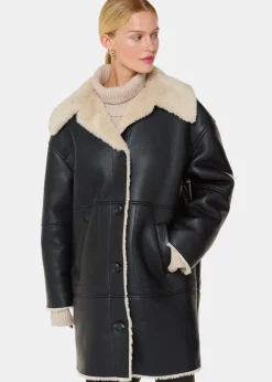Black Luella Faux Fur Coat