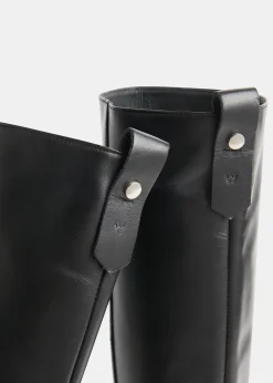 Black Maceo Lug Sole Knee High Boot