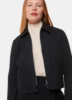 Black Marla Ponte Zip Through Jacket