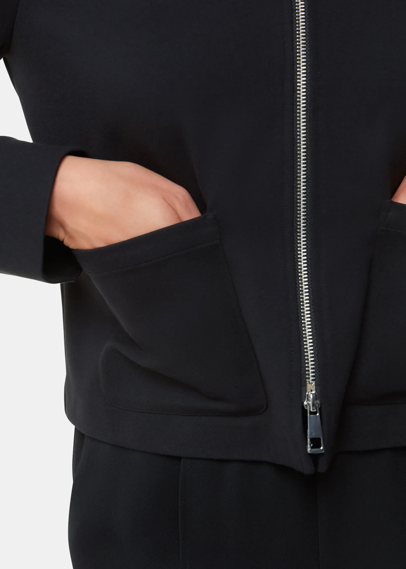 Black Marla Ponte Zip Through Jacket