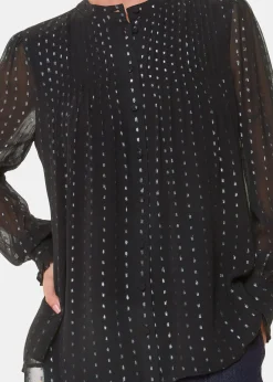 Black Metallic Stripe Shirt