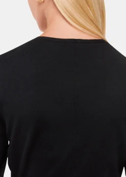Black Mila V Neck Knit
