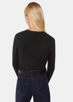 Black Mila V Neck Knit