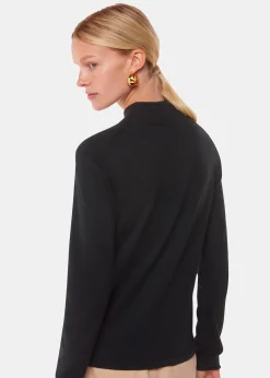 Black Mira Funnel Neck Knit