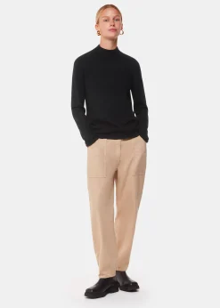 Black Mira Funnel Neck Knit