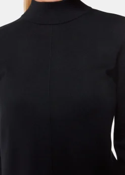 Black Mira Funnel Neck Knit