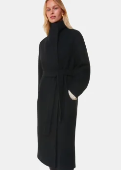 Black Morgan Funnel Neck Coat