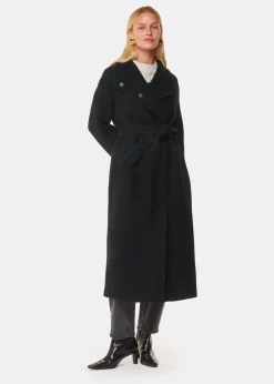 Black Morgan Funnel Neck Coat