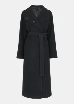 Black Morgan Funnel Neck Coat