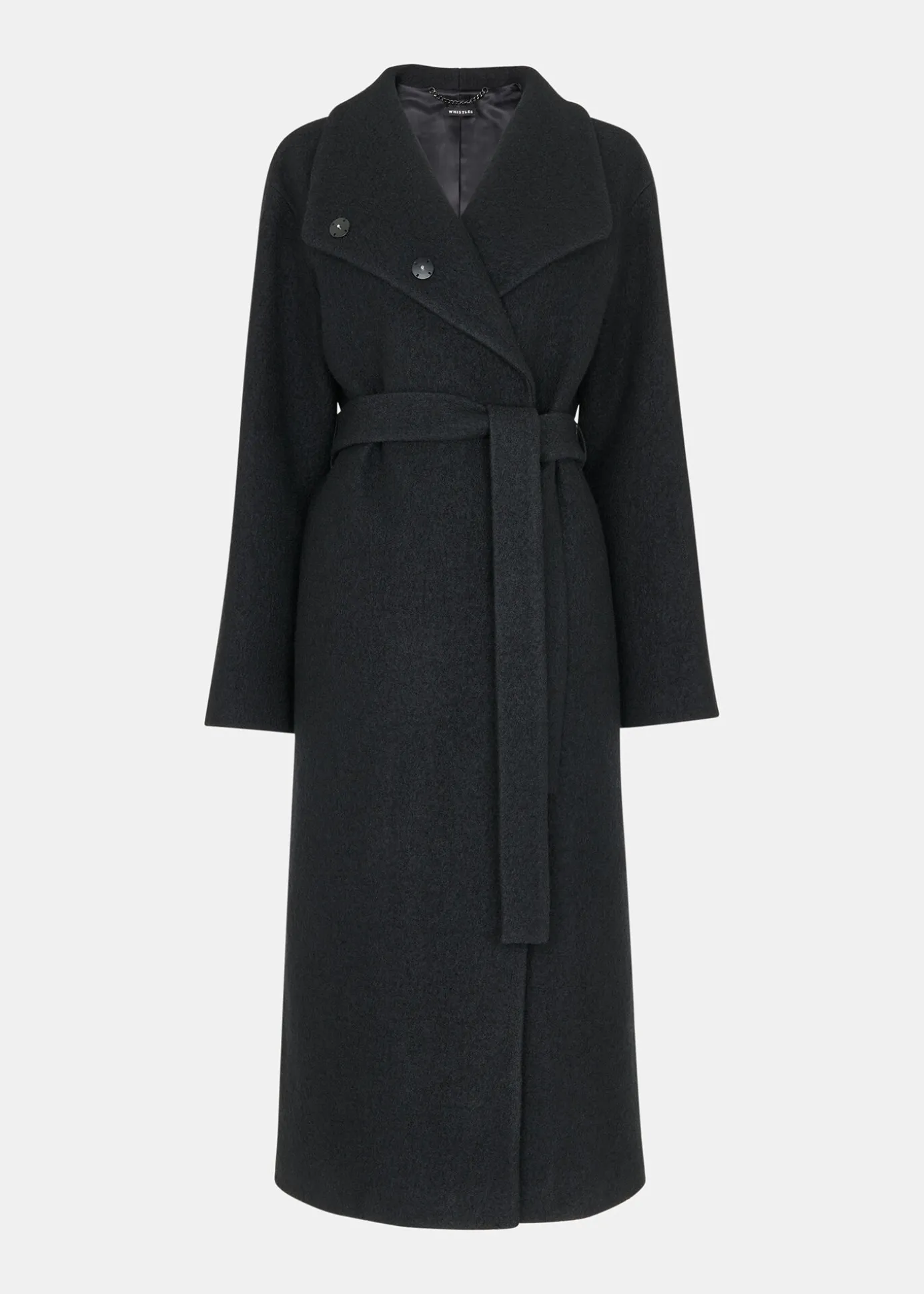 Black Morgan Funnel Neck Coat
