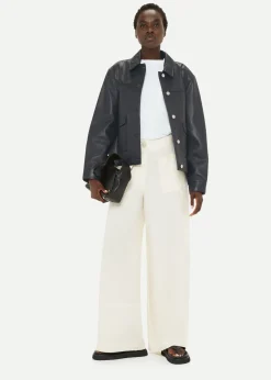 Black Natia Leather Western Jacket