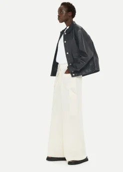 Black Natia Leather Western Jacket
