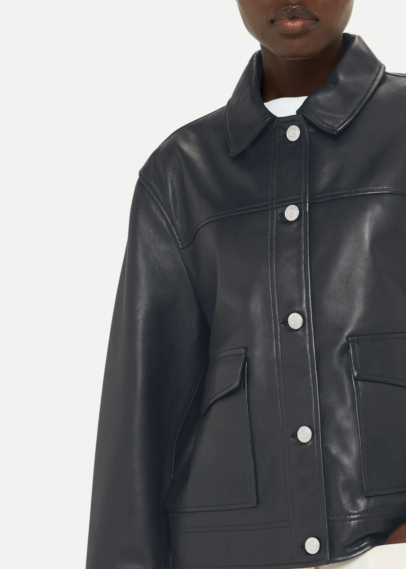 Black Natia Leather Western Jacket