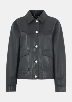 Black Natia Leather Western Jacket