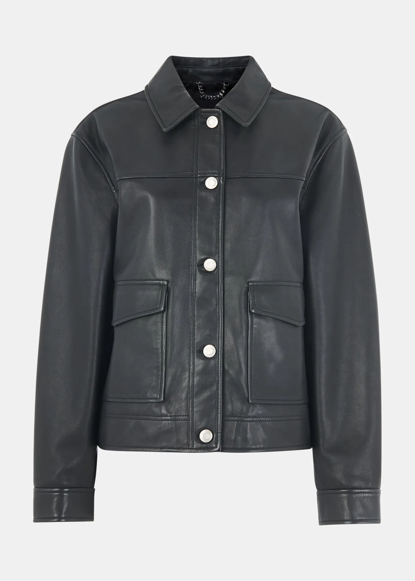 Black Natia Leather Western Jacket