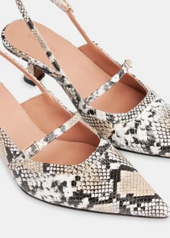 Black Nila Snake Slingback Heel