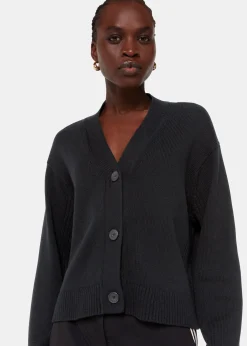 Black Nina Button Front Cardigan