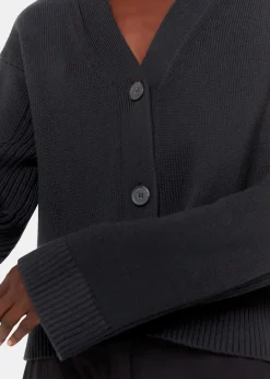 Black Nina Button Front Cardigan