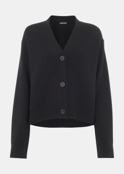 Black Nina Button Front Cardigan
