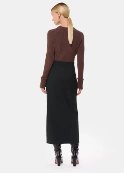 Black Ponte Straight Skirt