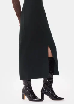 Black Ponte Straight Skirt