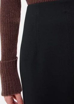 Black Ponte Straight Skirt