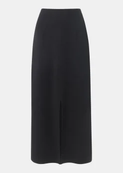 Black Ponte Straight Skirt