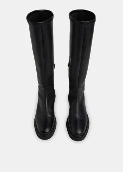 Black Quin Stretch Knee High Boot
