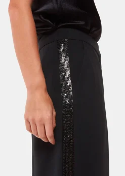 Black Quinn Sequin Stripe Trouser