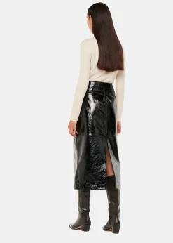 Black Rachel Patent Leather Skirt