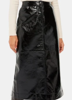 Black Rachel Patent Leather Skirt