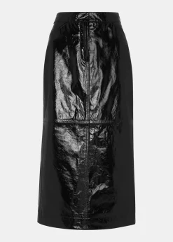 Black Rachel Patent Leather Skirt