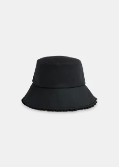 Black Reversible Borg Bucket Hat