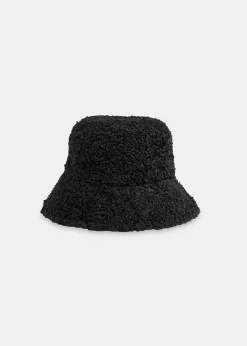 Black Reversible Borg Bucket Hat
