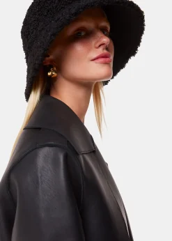 Black Reversible Borg Bucket Hat