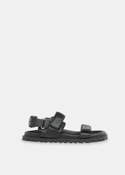 Black Ria Sporty Velcro Sandal