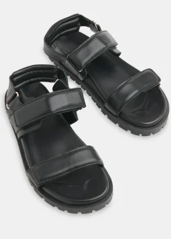 Black Ria Sporty Velcro Sandal