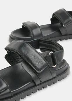 Black Ria Sporty Velcro Sandal