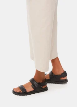 Black Ria Sporty Velcro Sandal