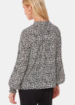 Black Scribble Print Blouse