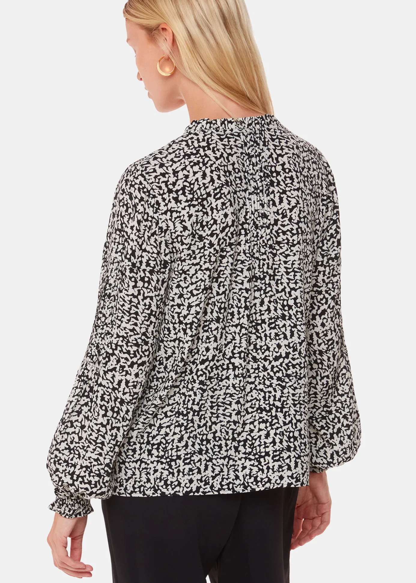 Black Scribble Print Blouse